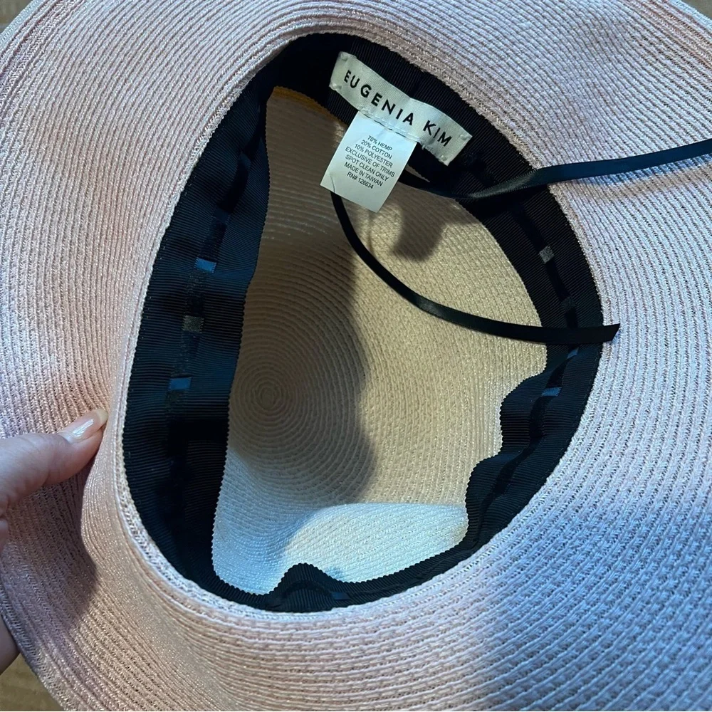 Eugenia Kim colorblock hemp Sun hat, adjustable size, sand/pink, NWOT - Picture 10 of 10